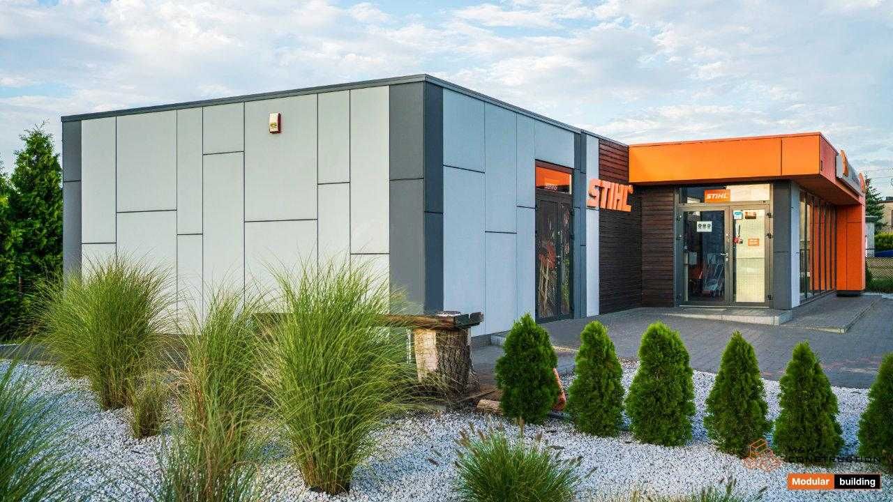 180m2 modułowy Pawilon Sprzedażowy, kontener usługowy
