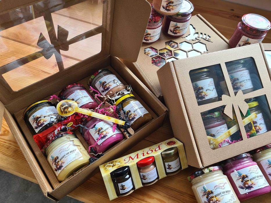 Miód, Duży Zestaw Prezentowy XL 4x250g / Miodowe Smaczki Owocowe / Kit