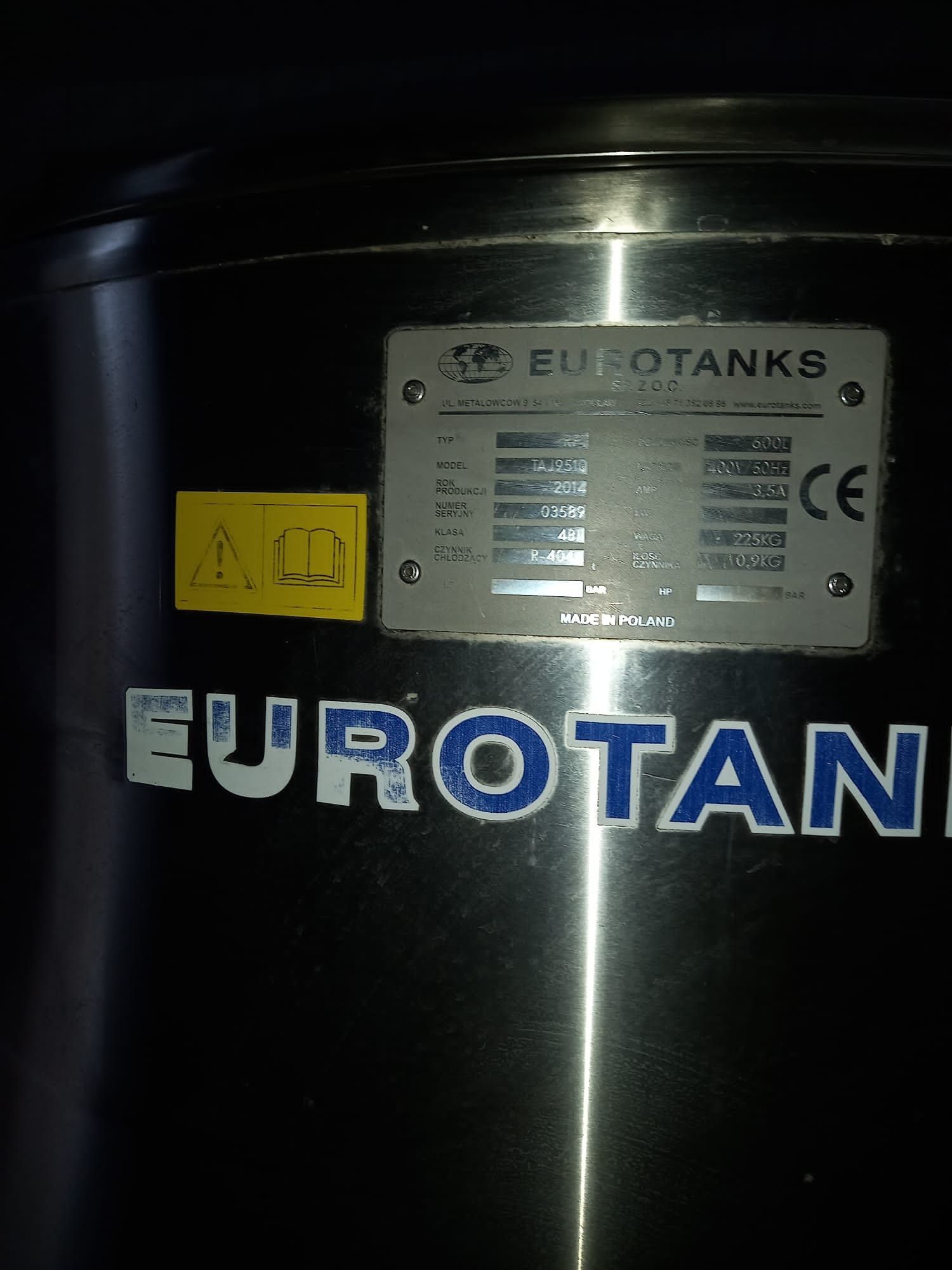Eurotanks chłodziarka do mleka, gruber
