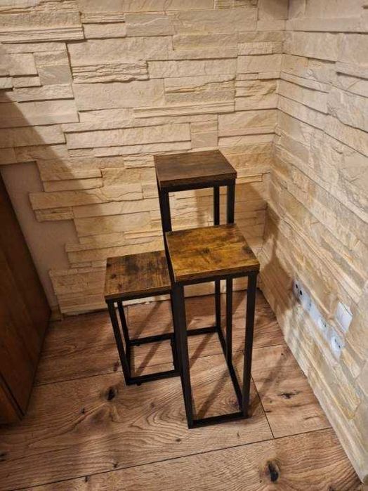 Kwietnik stojący metalowy LoftInspired MUNIR czarny loft industrialny