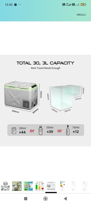 Lodówka turystyczna kompresorowa aplicool XD45