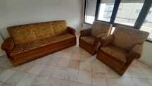 Conjunto de Sofas Vintage, tela em brocado.