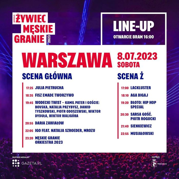 Podwójne bilety na Męskie Granie 08.07.2023 Warszawa