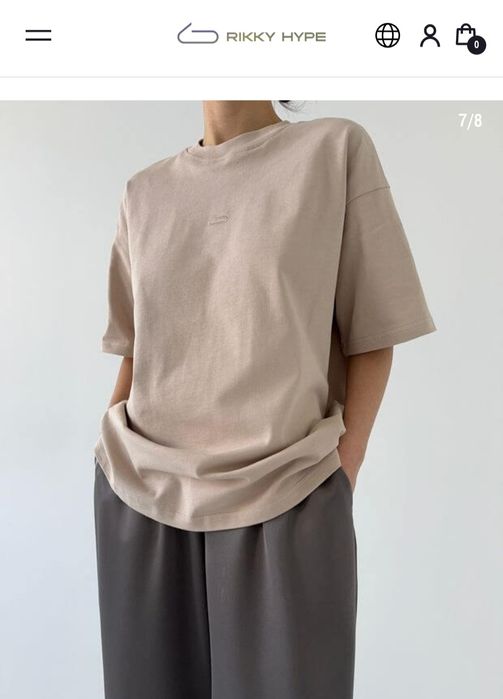 Футболка оверсайз жіноча зі щільного котону,нейтральний беж Rikki Hype