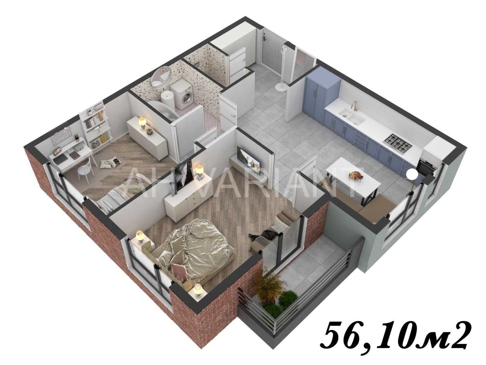 Продається 2-кімнатна квартира, ЖК West towers
Код: 27306