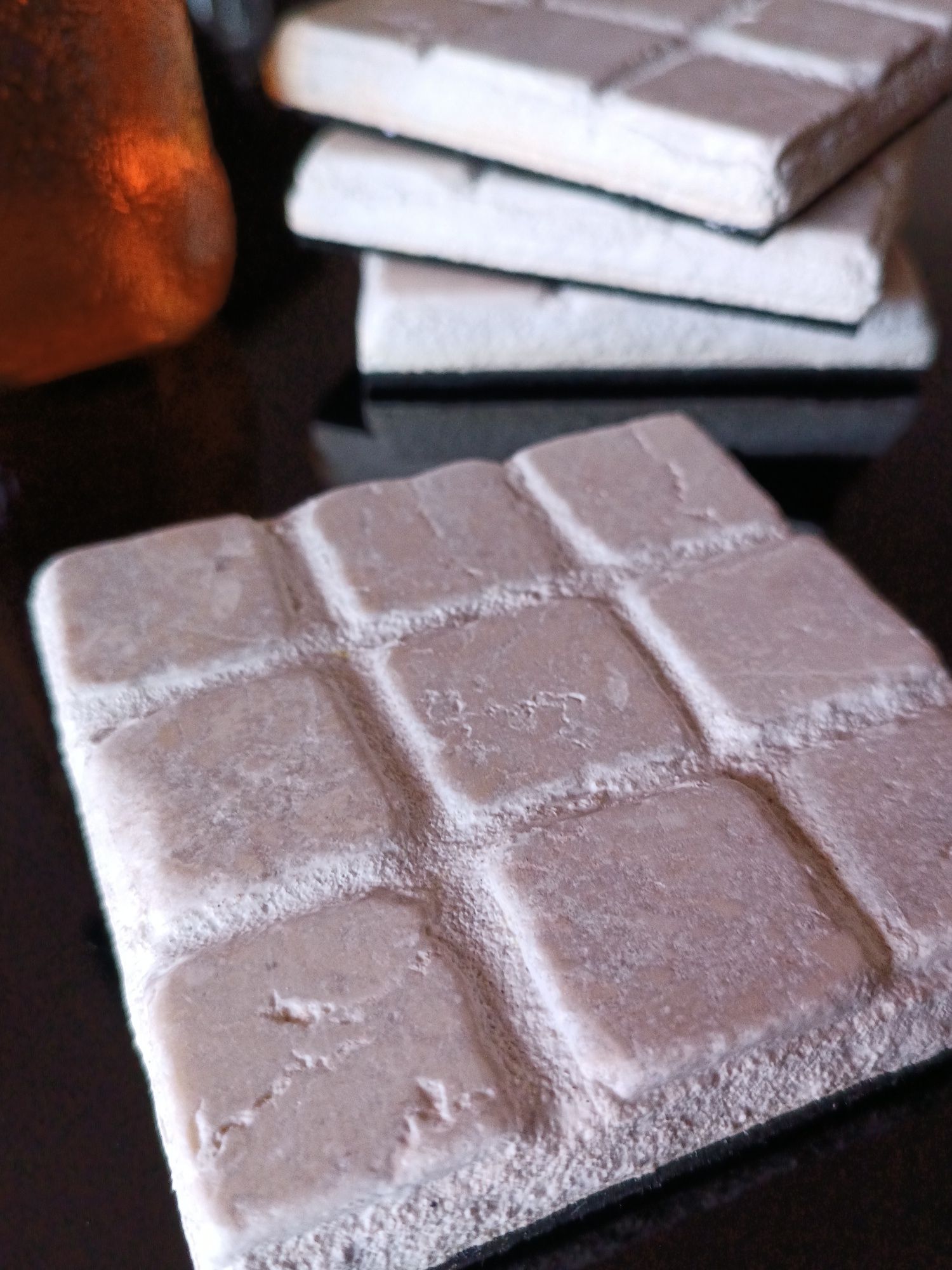 4 bases para copos em cerâmica natural