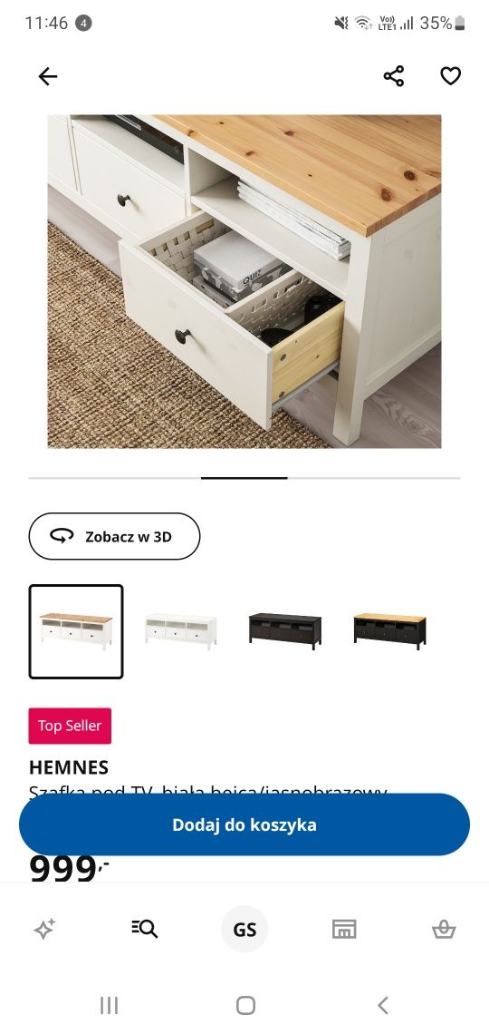 Szafka pod TV IKEA Hemnes