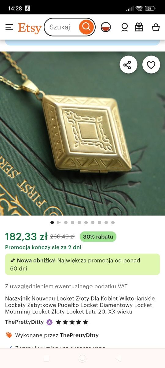 Piękny wisiorek z łańcuszkiem