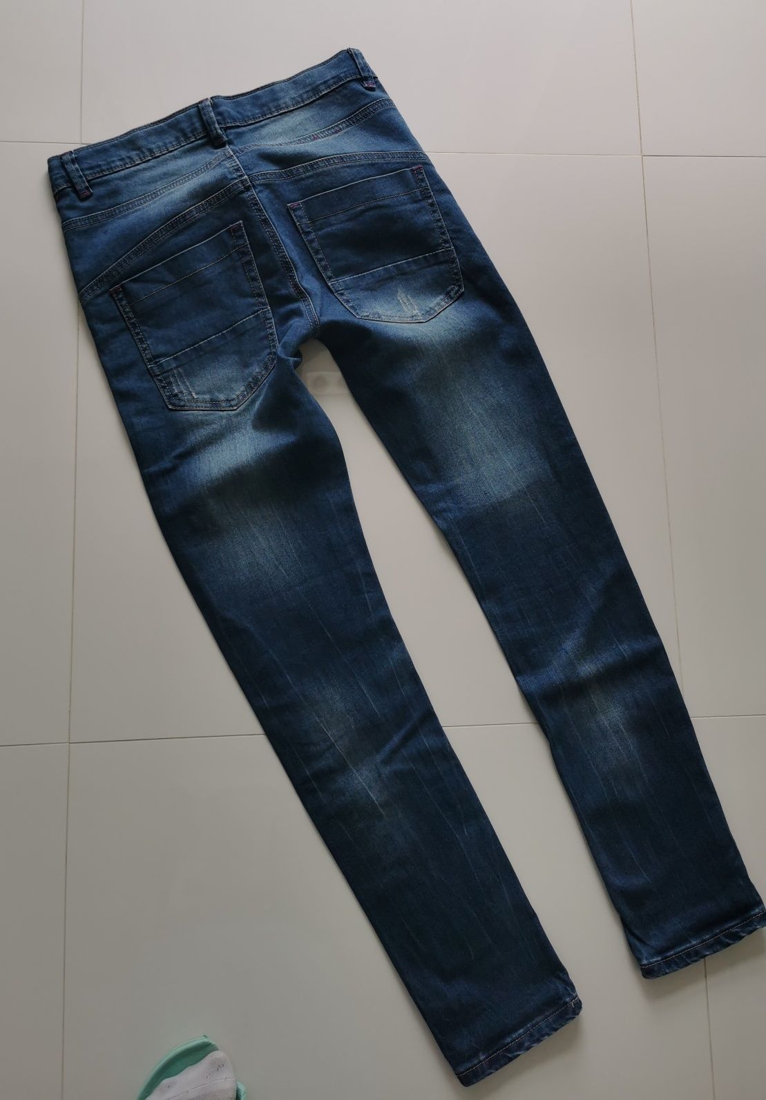 Next spodnie jeans dziewczęce wysoki stan r. 158 164