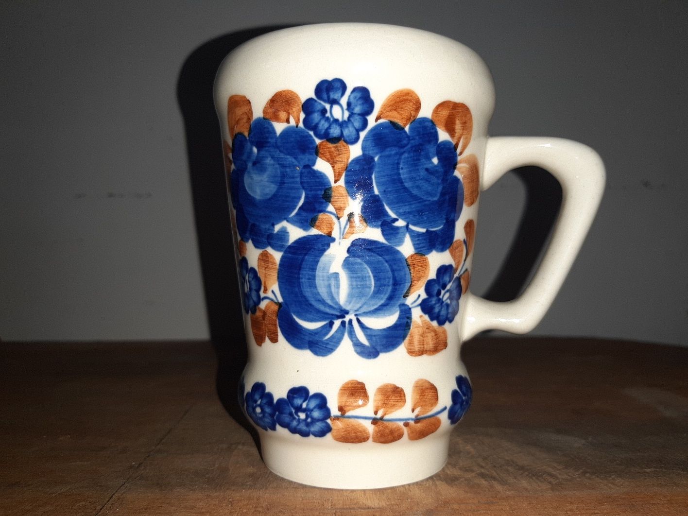 Kufel kubek wazon fajans Włocławek stara ceramika PRL  vintage retro