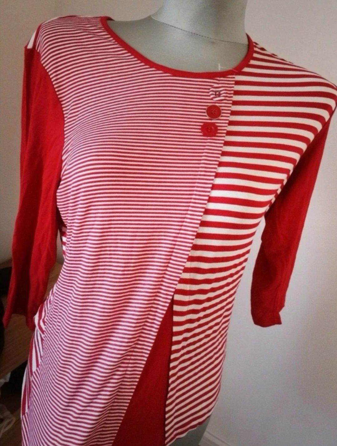Gerry Weber bluzka damska 42 XL  czerwona paski