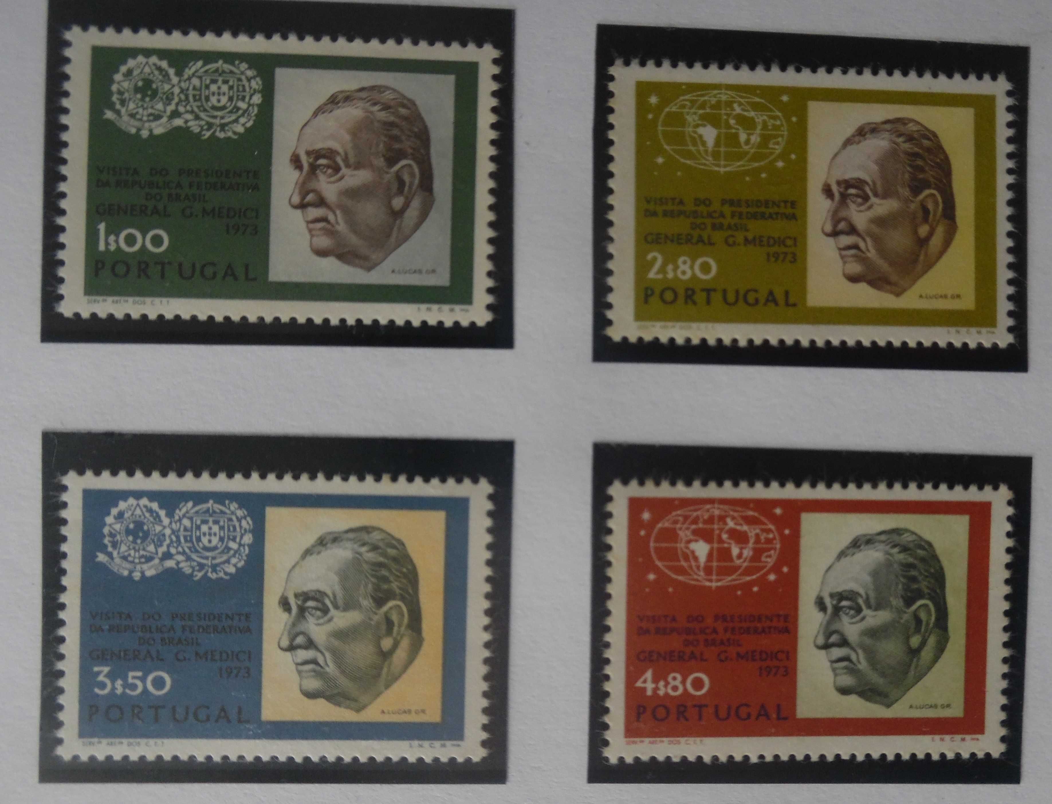 Selos Portugal 1973-Presidente Medici Completo Novos Soberbos