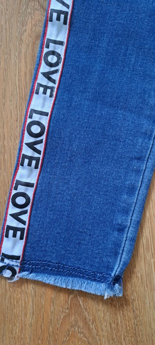 Nowe jeansy legginsy love lampas 158 cm