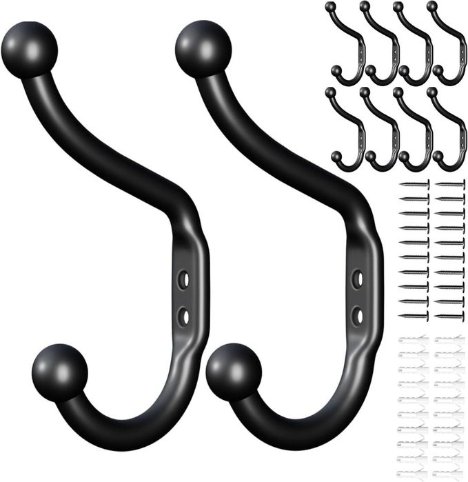 10x Wieszaki na ubrania, ścienny, klucze, kurtki, do przedpokoju