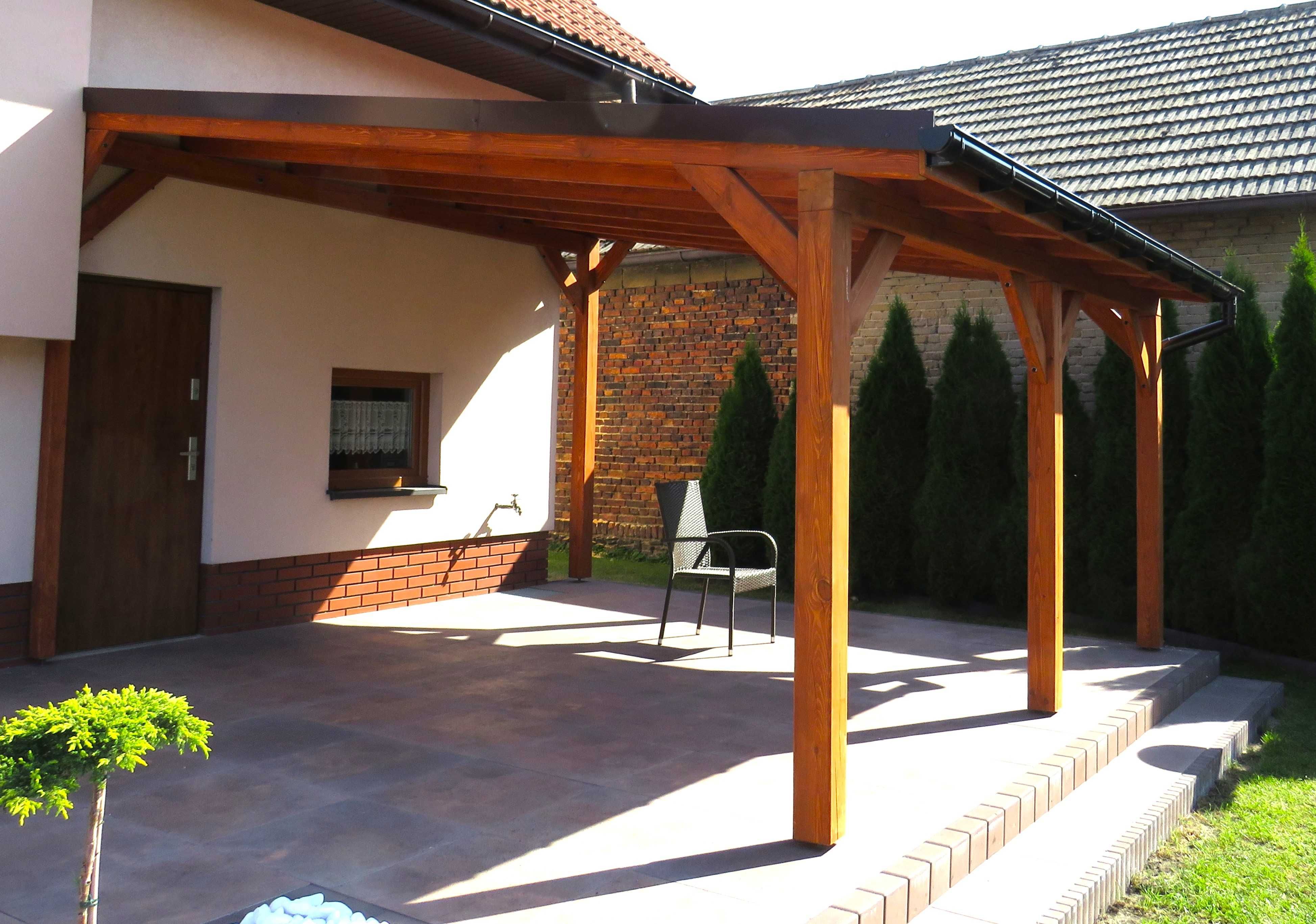 Zadaszenie tarasu, pergola tarasowa, altana, wiata, poliwęglan/gont