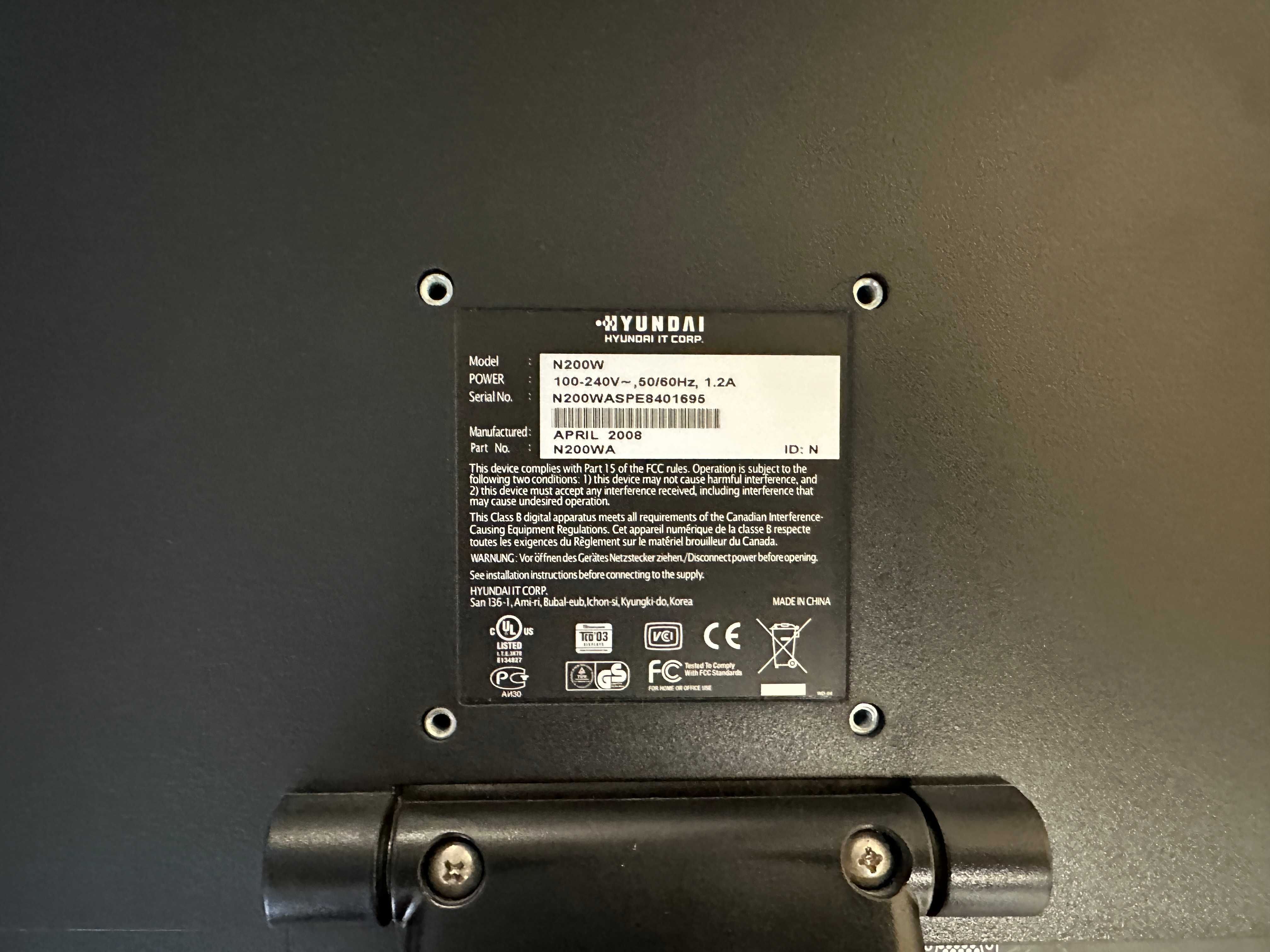 Monitor Hyundai N200W