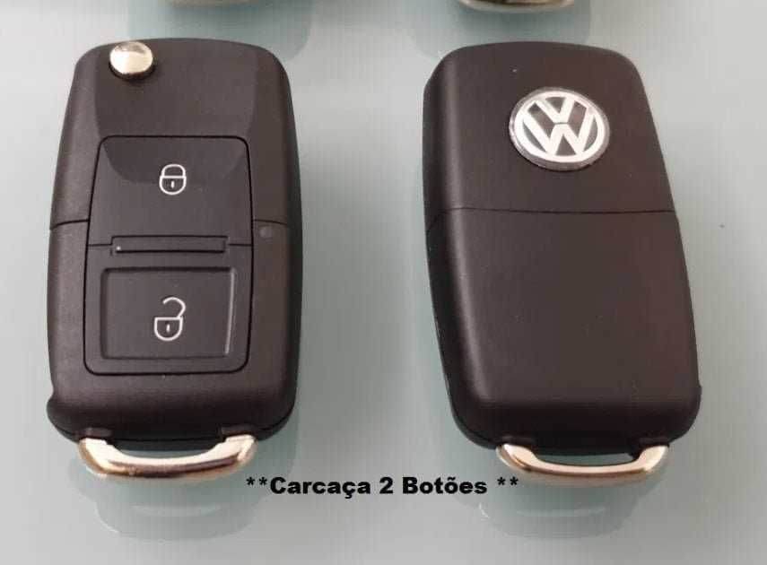 Chave Volkswagen * Carcaça 2 / 3 Botões c/ Lâmina