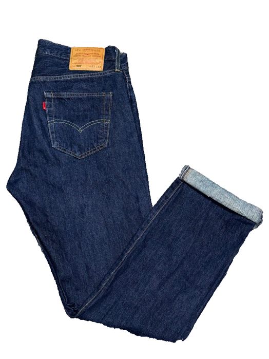 Levis 501 Premium Navy Denim Jeans Левайс Пермиум джинсы темно-синие