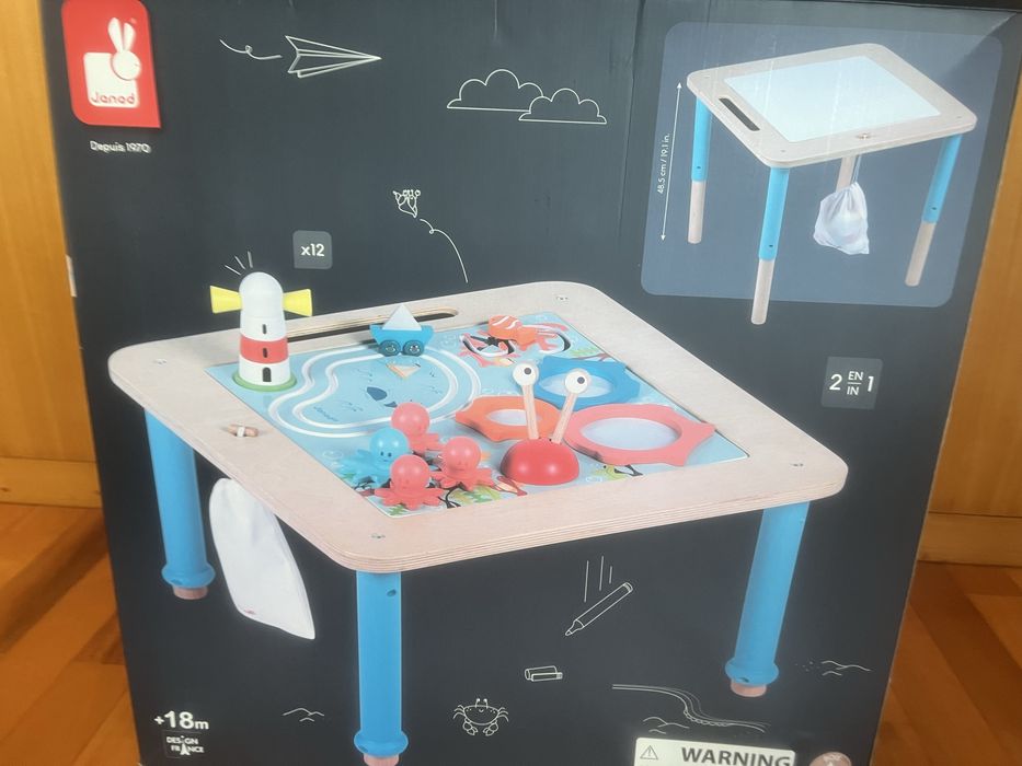 Brinquedo crianças 18m como novo. Atividades Montessori. Madeira. Mesa