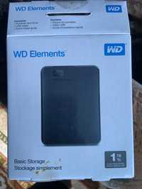 Жорсткий диск/ Зрвнішній накопичувач/ 1TB памʼяті/ WD Elements