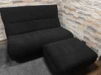 Mirella sofa segment i pufa kolor czarny-Agata meble-STAN IDEALNY