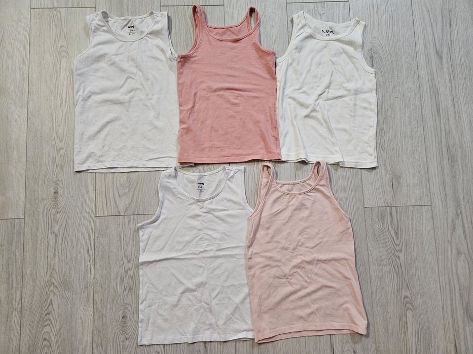 Koszulki bieliźniane 134-140 zestaw na ramiączkach