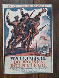 Plakat patriotyczny, Do broni!, wojsko, B2, obraz na ścianę, 1919