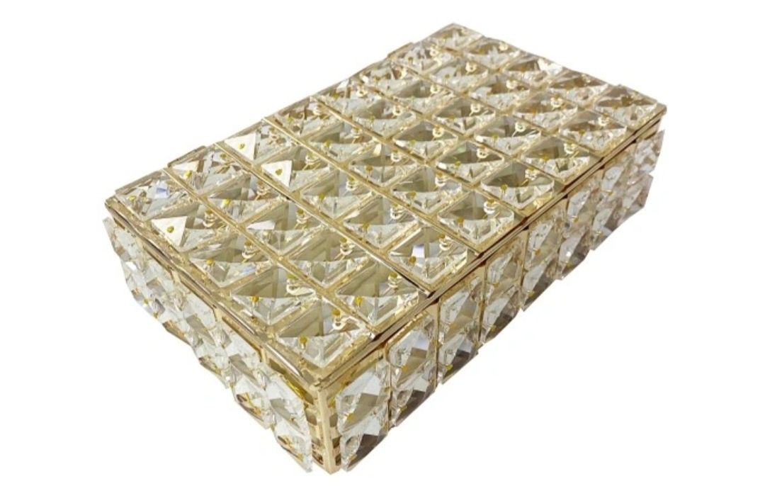 Szkatułka metalowa pudełko na biżuterię kryształy