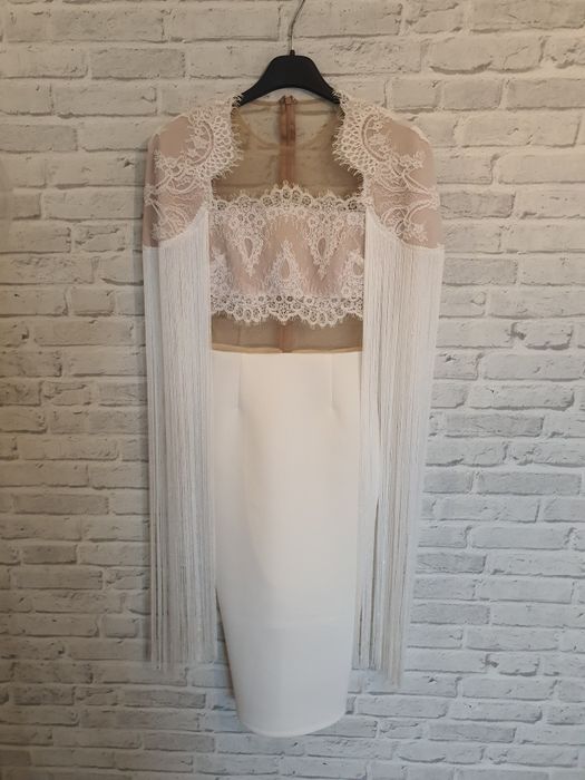 Нереальна сукня мереживна (можна весільна) Asos 6-8 неопрен