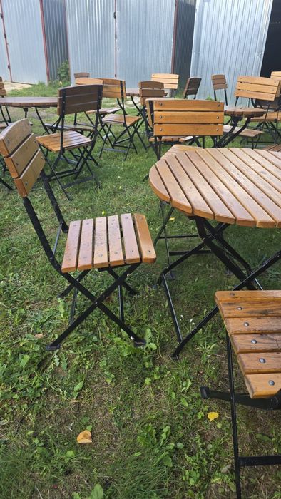 Meble ogrodowe ogródek gastronomiczny piwny stoliki krzesła