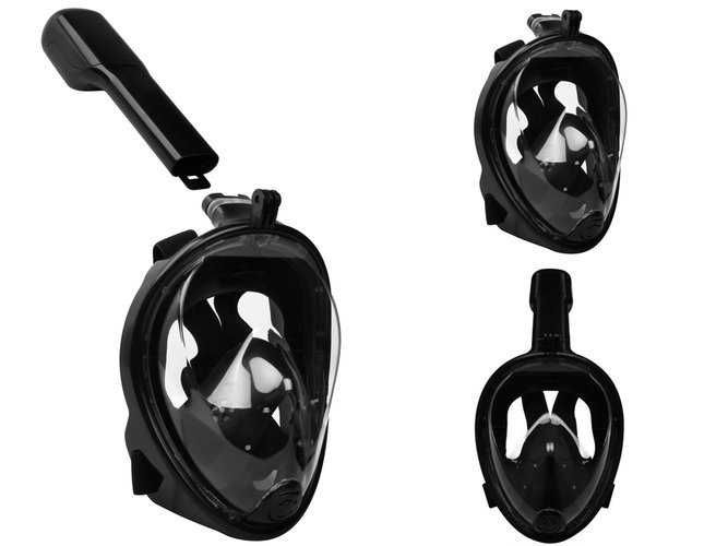 Maska do snorkowania pełnotwarzowa S/M czarna TUR8001