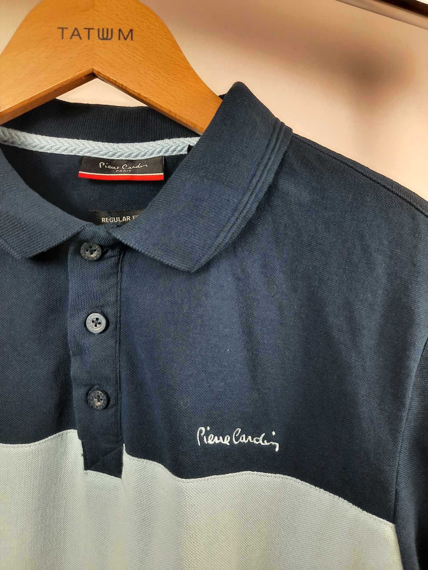 Koszulka Polo Pierre Cardin L Regular fit granatowo-biała