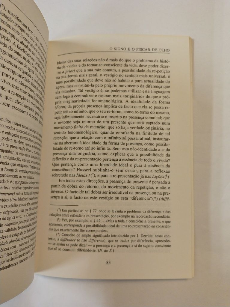 A voz e o fenómeno, de Jacques Derrida