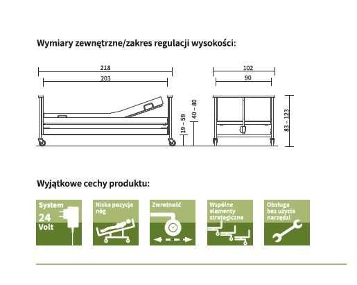 Łóżko Rehabilitacyjne Burmeier Dali ECON - NOWE - PROMOCJA