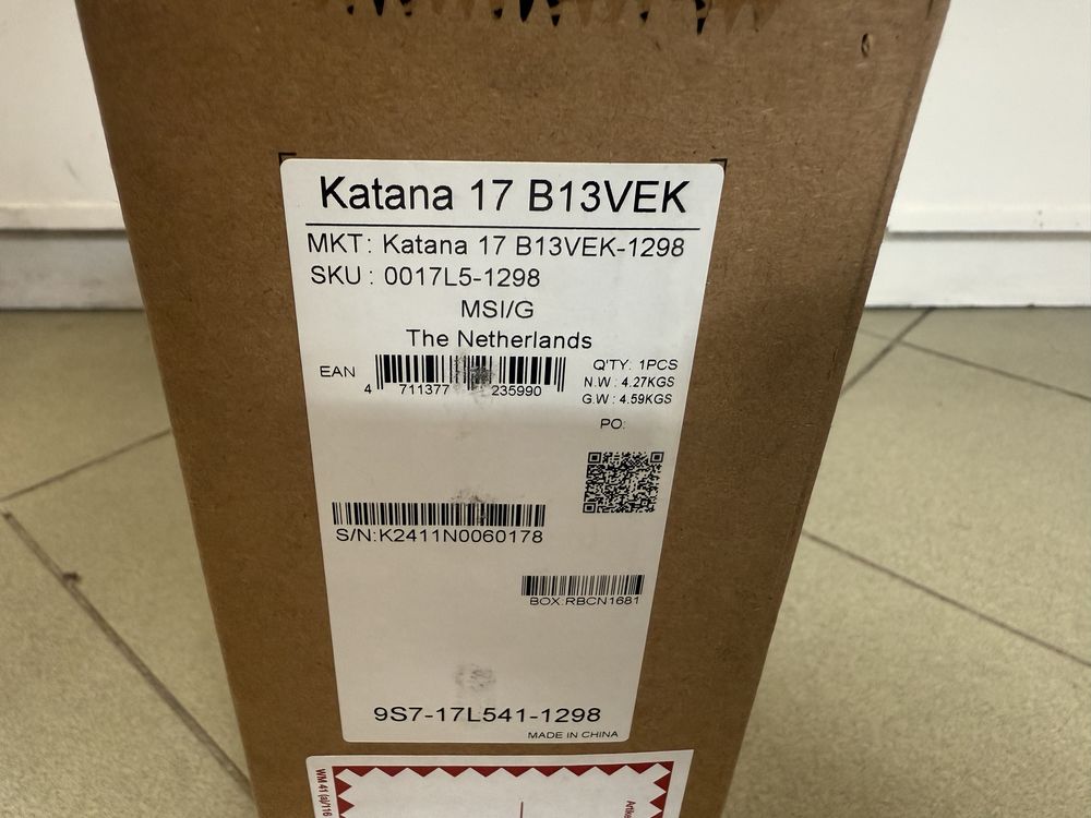 Calkiem nowy laptop msi katana 17 b13vek-1298