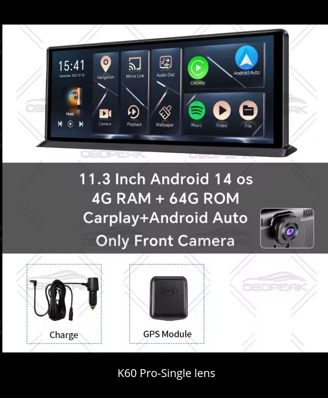 Obdpeek k60 pro Авто экран, Відеорегістратор, Carplay,  android 14