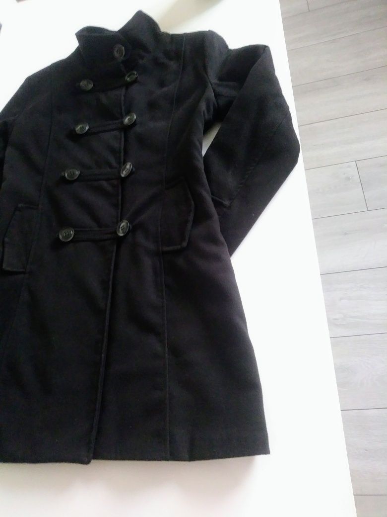 Płaszcz czarny ,flauszowy rozmiar M
