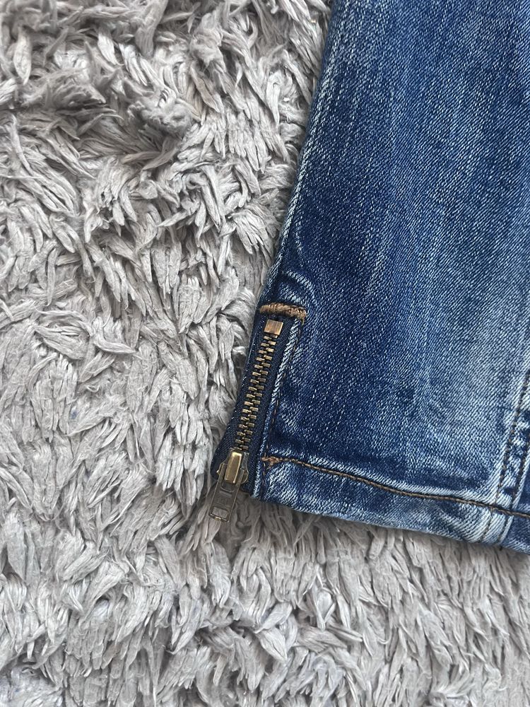 Ciekawe Zara jeans zamki na nogawkach przecierany dziury