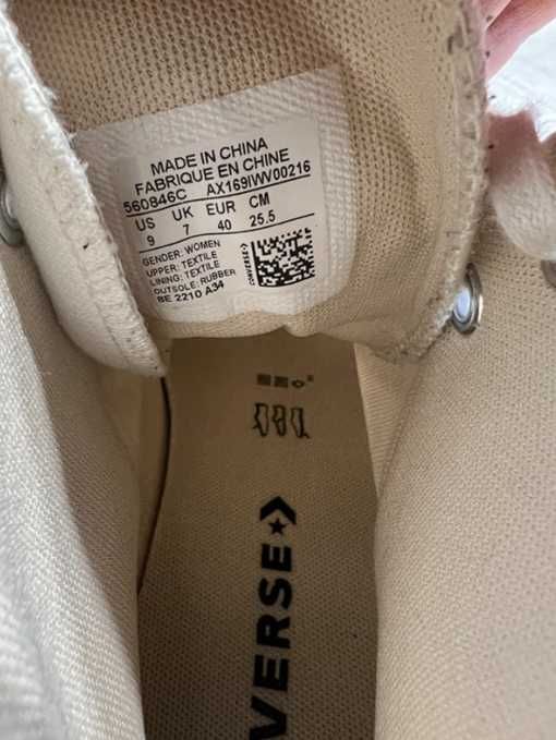 Białe buty trampki na platformie Converse All Star Ctas Lift Hi 40