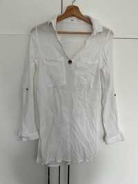 Biała koszula narzutka XS sinsay