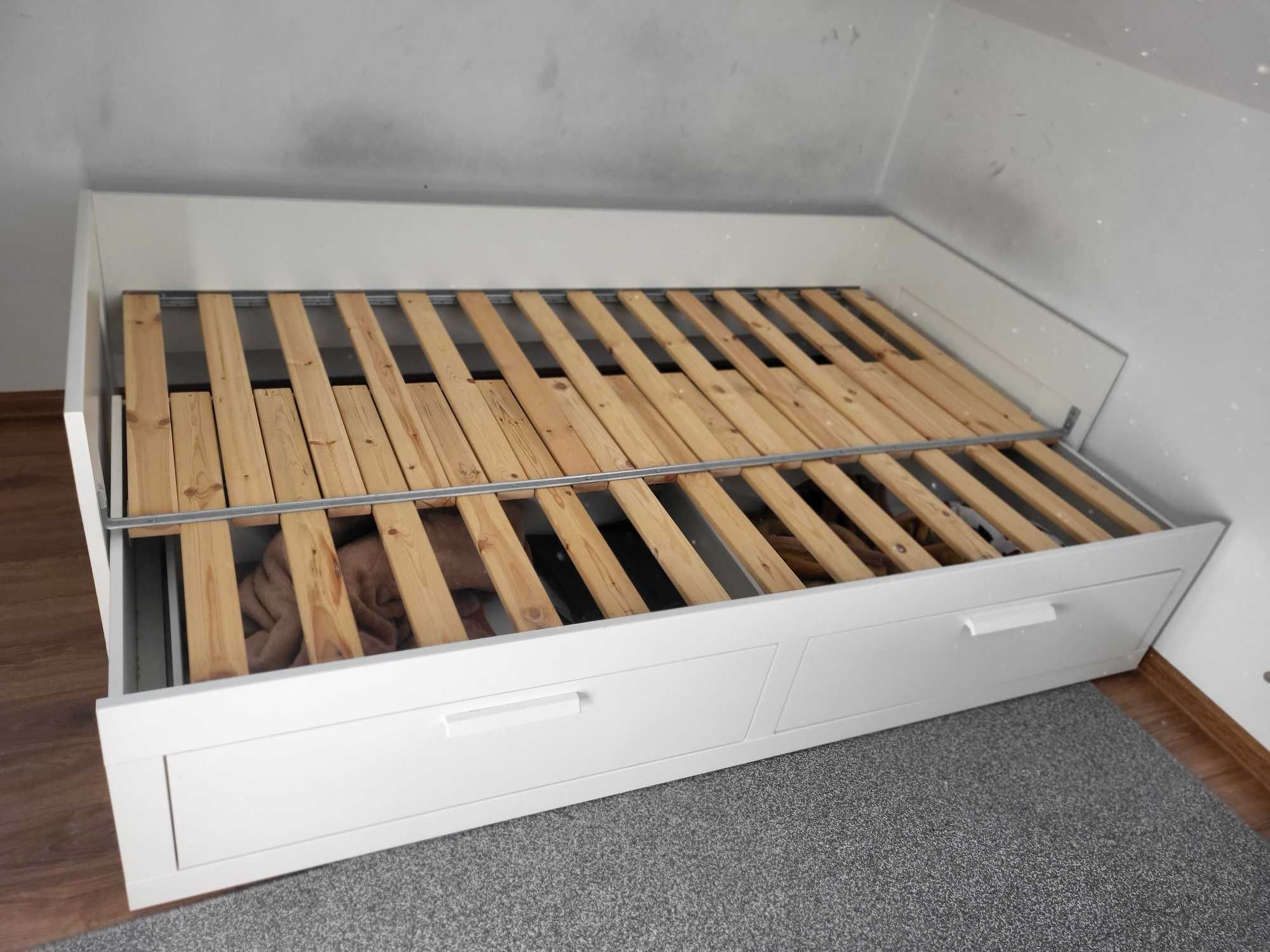 Łóżko ikea białe brimnes