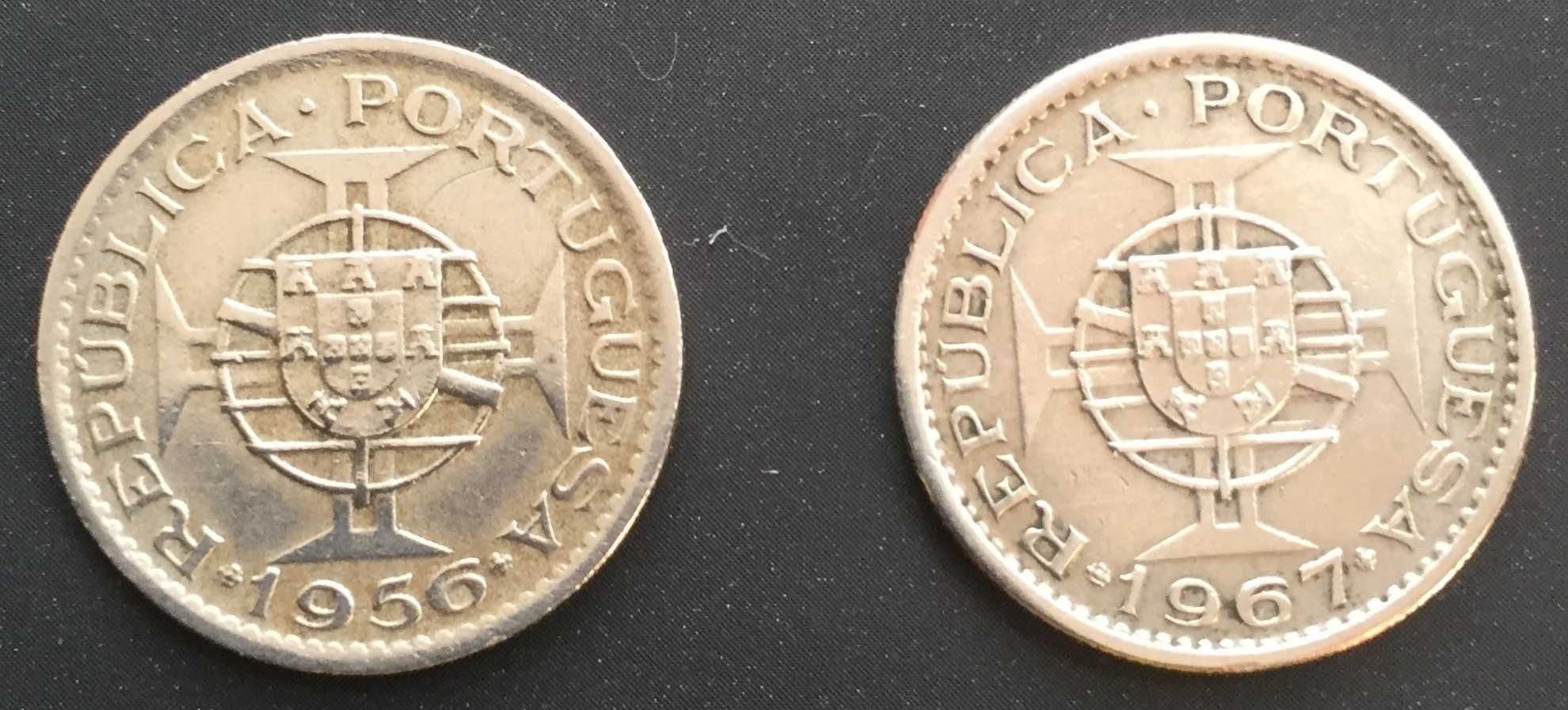 Lote de 2 moedas de 2$50 - Angola anos 1956 e 1967