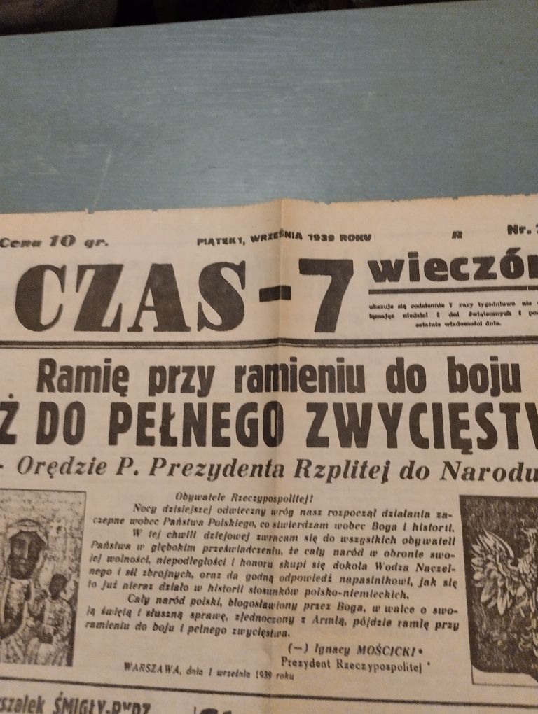 Kolekcjonerska Gazeta Czas-7 wieczór