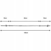 Gryf Prosty stalowy sztanga 120 cm 30mm z zaciskami