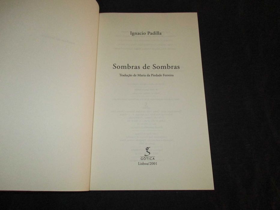 Livro Sombras de sombras Ignacio Padilla