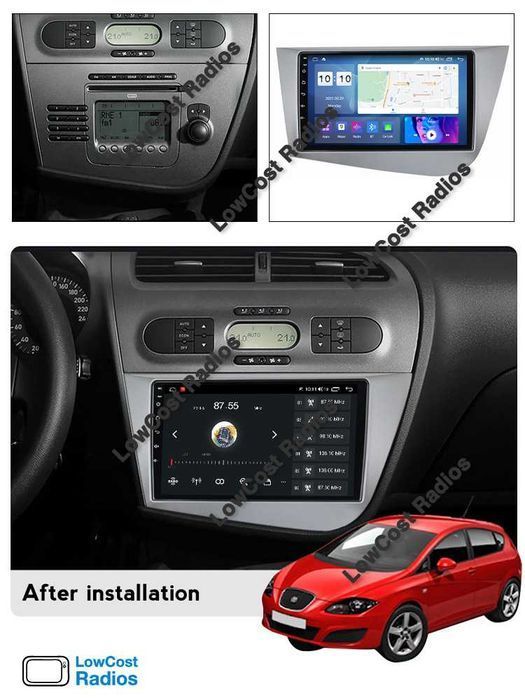 Auto Rádio 2DIN 9" SEAT LEON E SEAT ALTEA • Android 15