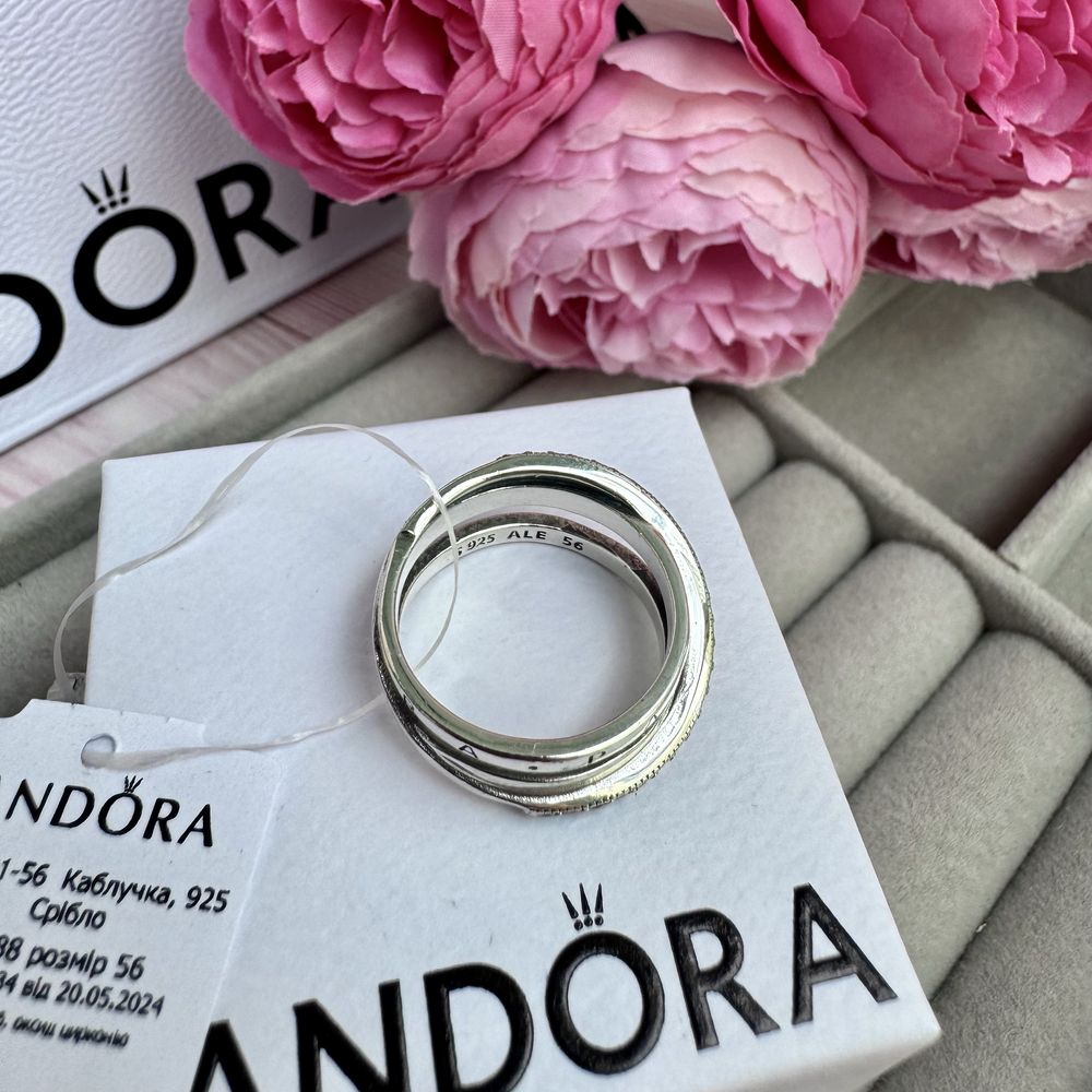 Каблучка Пандора Pandora оригінал кільце Кольцо «Потрійна з паве» нова