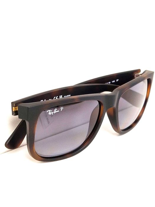 Okulary przeciwsłoneczne Ray-Ban Justin Havana z polaryzacją Męskie