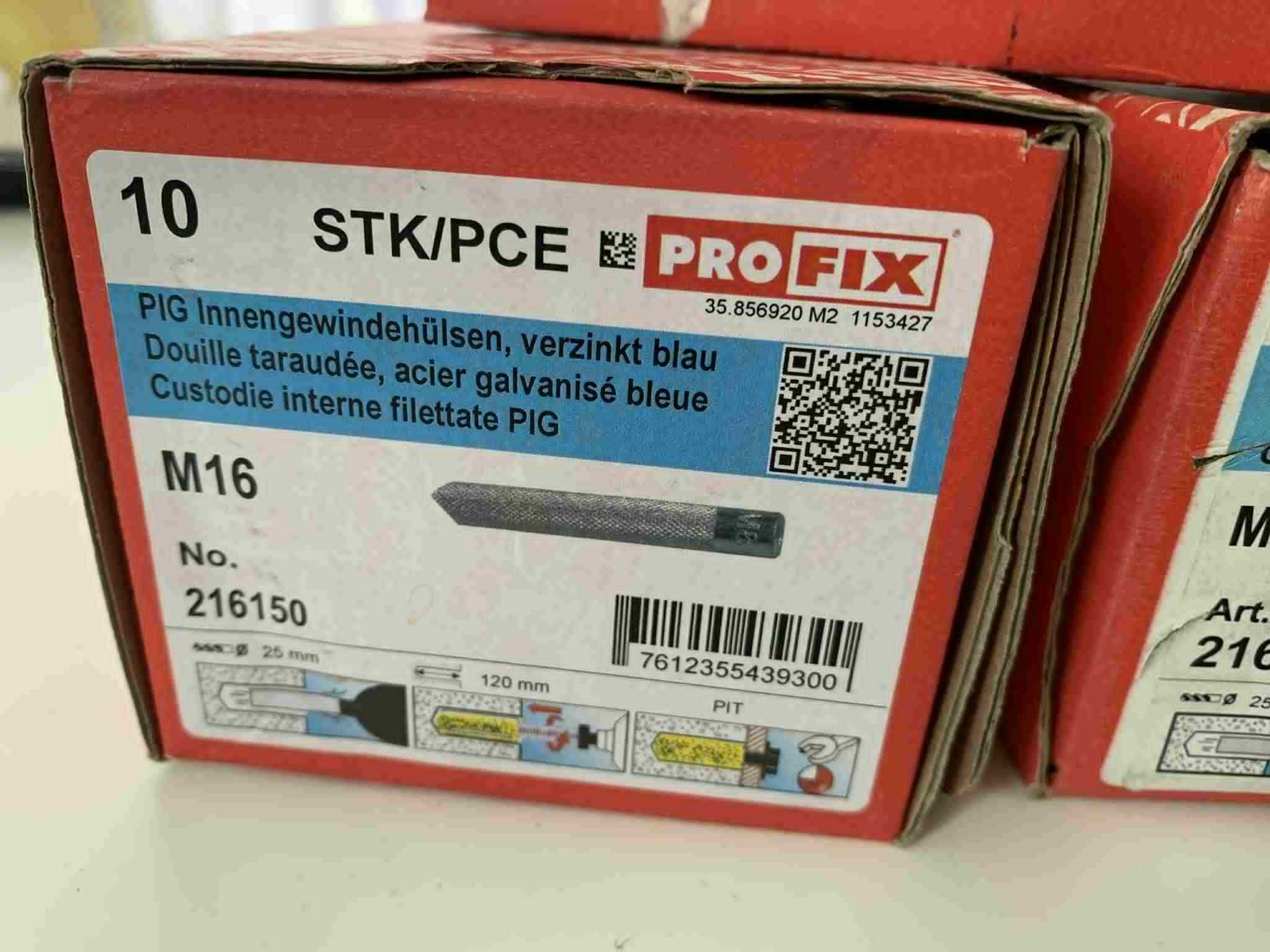 Kotwa z gwintem wewnętrznym PROFIX RG 22 x 120 M16 30 sztuk