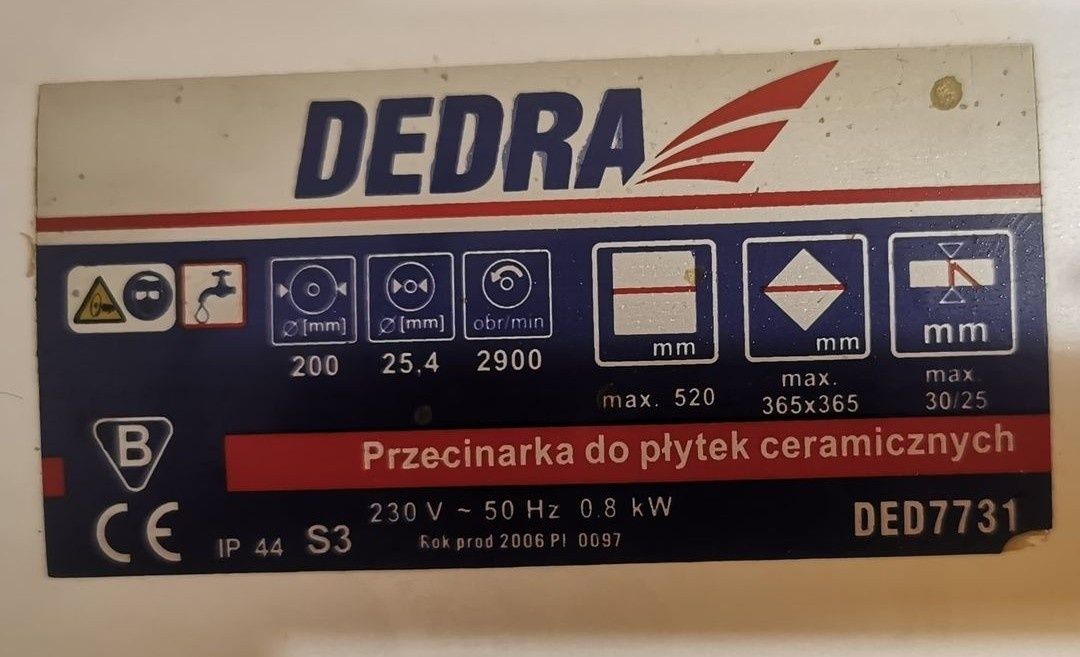 Przycinarka wodna do płytek Dedra